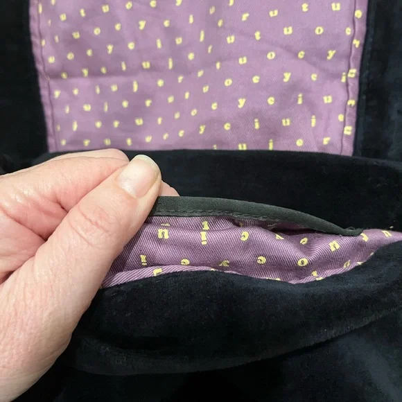 Vintage Juicy Couture Black Velvet Satchel/ Shoulder Bag - Picture 15 of 15